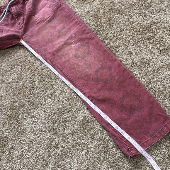 Pilcro Anthropologie Trailblazer Patchwork Red Floral Drawstring Straight Pants - Picture 11 of 11